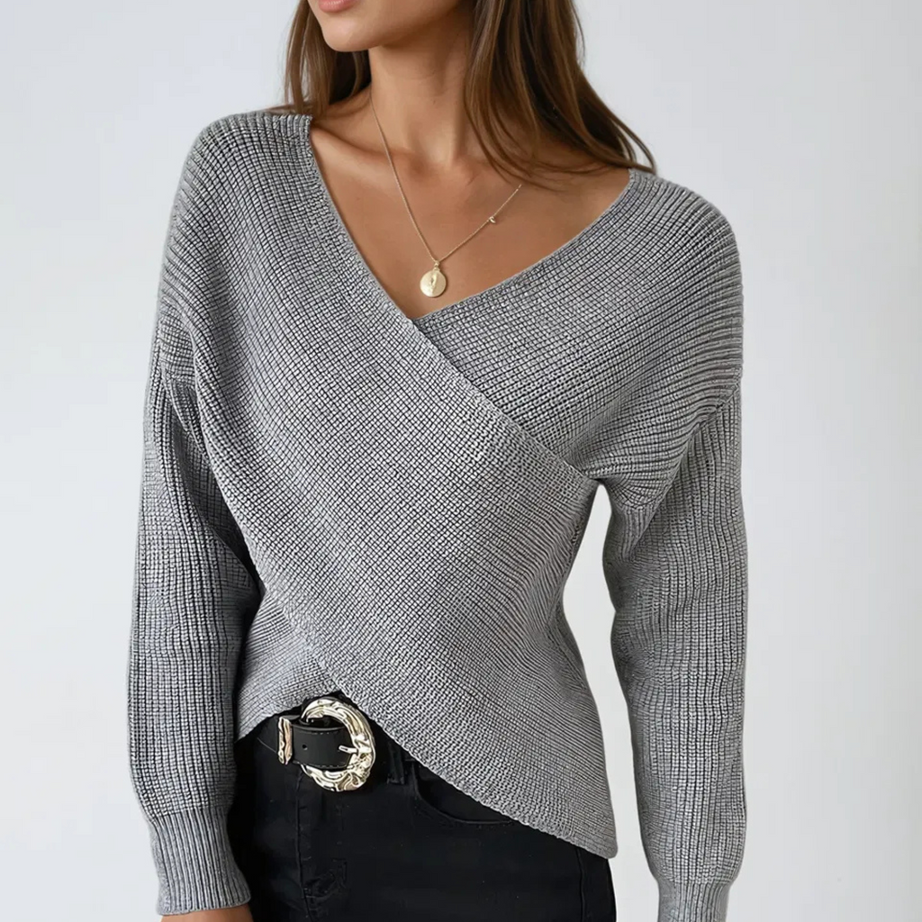 Cymbeline | Pull col V cache-cœur pour femme - Pull à manches longues, doux et chaud, idéal pour les tenues décontractées et de bureau