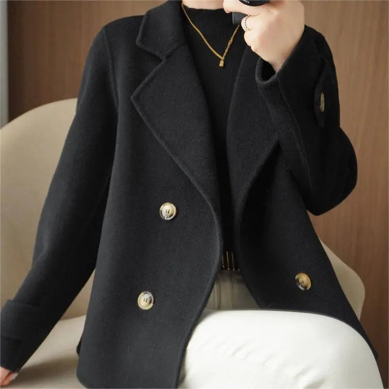Malena | Veste blazer courte et ample en tweed pour femme – Manteau d'hiver chic à col