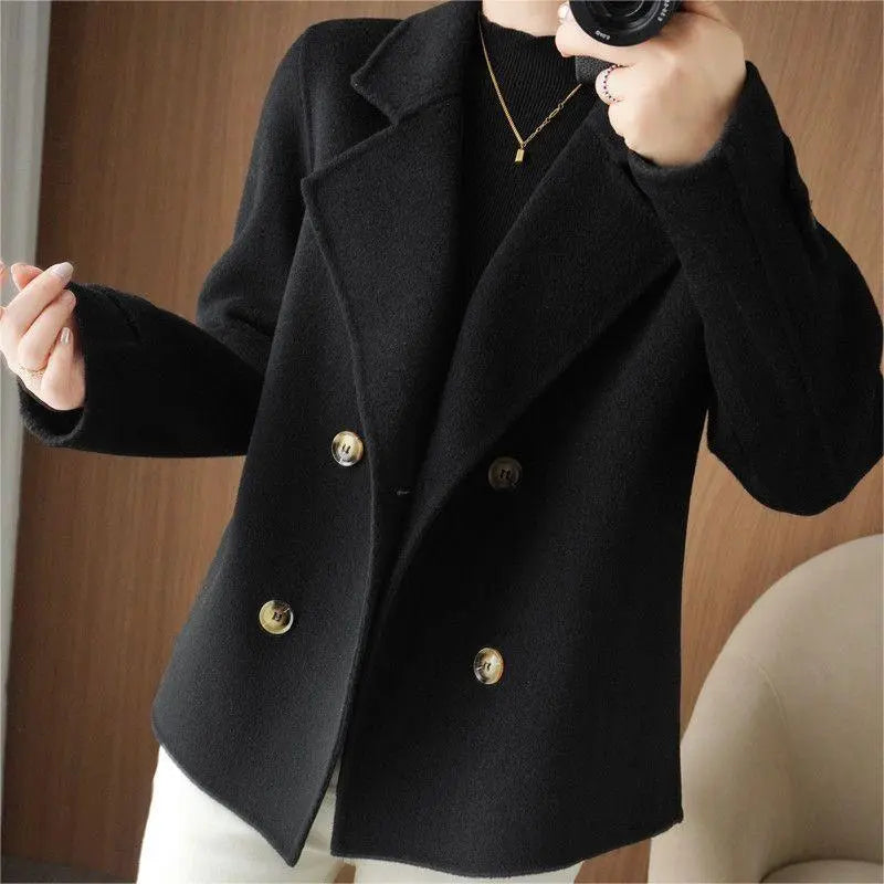 Malena | Veste blazer courte et ample en tweed pour femme – Manteau d'hiver chic à col