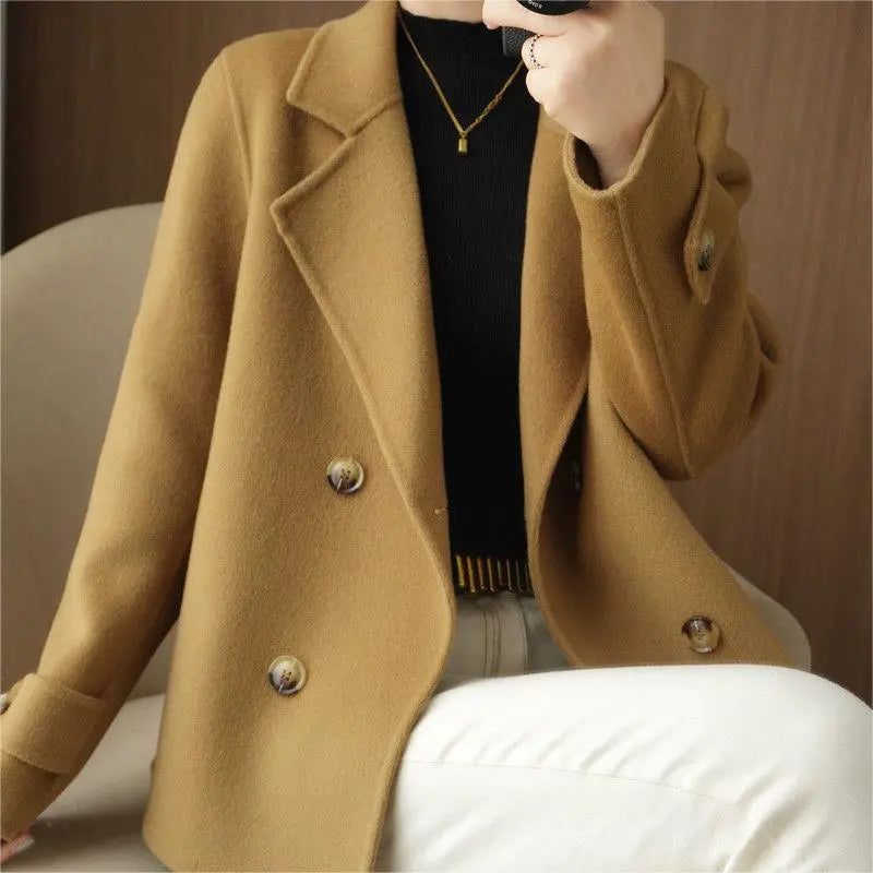 Malena | Veste blazer courte et ample en tweed pour femme – Manteau d'hiver chic à col