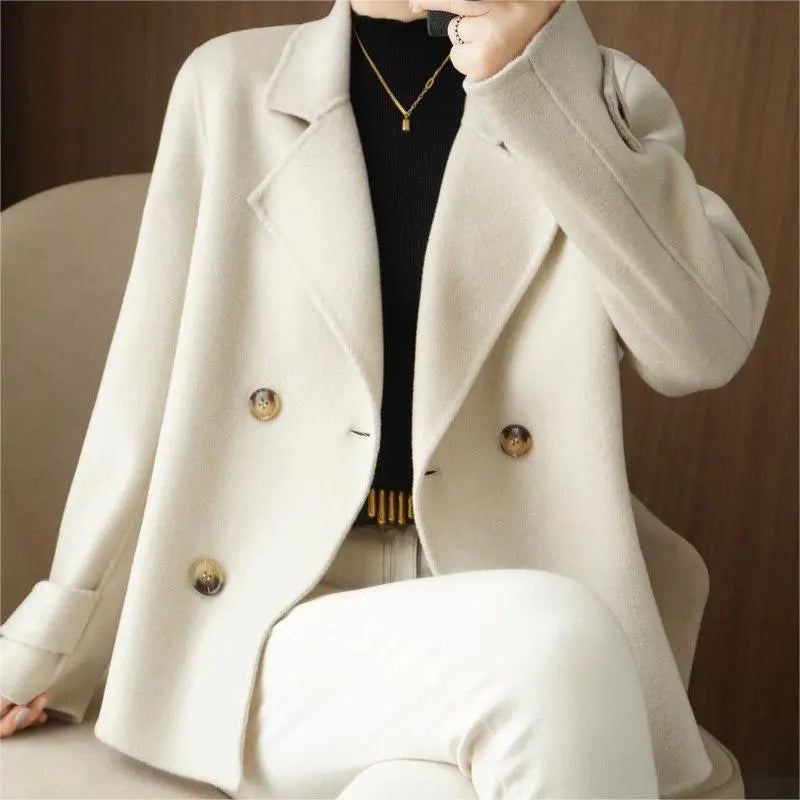 Malena | Veste blazer courte et ample en tweed pour femme – Manteau d'hiver chic à col