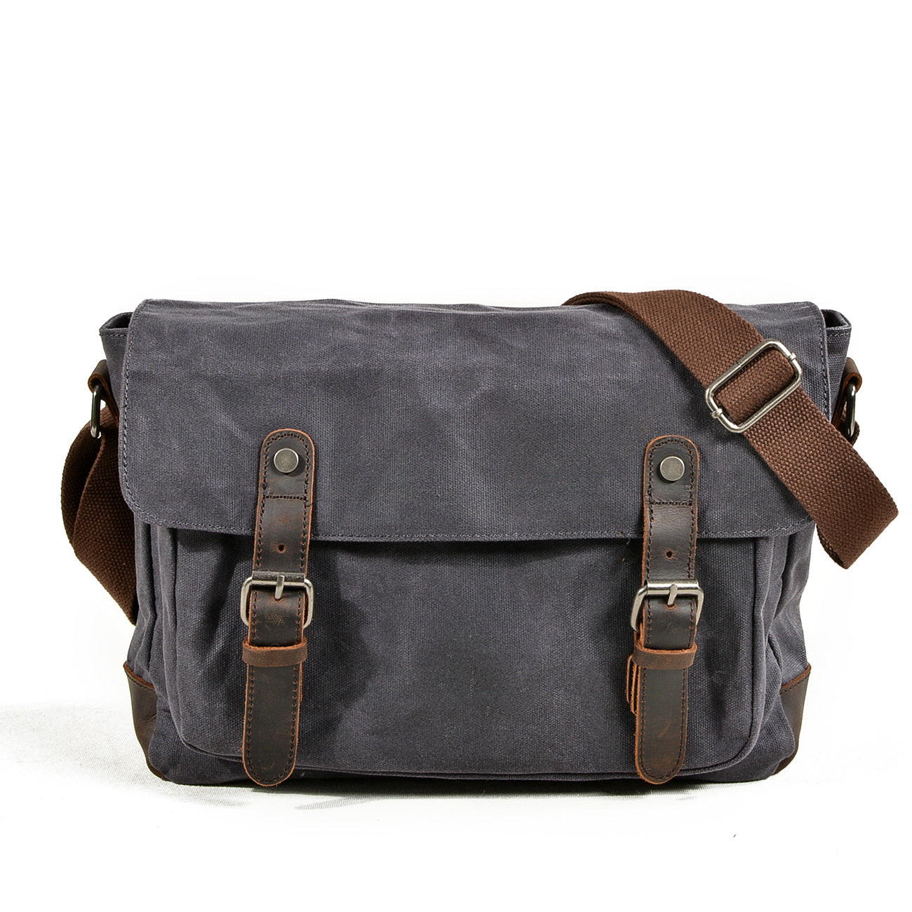 UrbanGear | Vintage Canvas Leren Heren Schoudertas - Grote Capaciteit