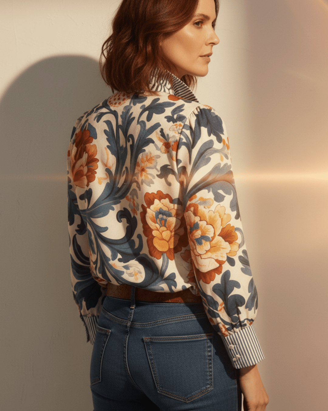 Pavelle | Dames Bloemenprint Blouse – Lichtgewicht Katoenmix Top met Lange Mouwen