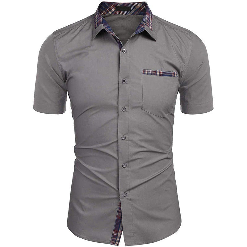 Orveth | Chemise homme décontractée à manches courtes - Chemise à col à carreaux, légère et élégante