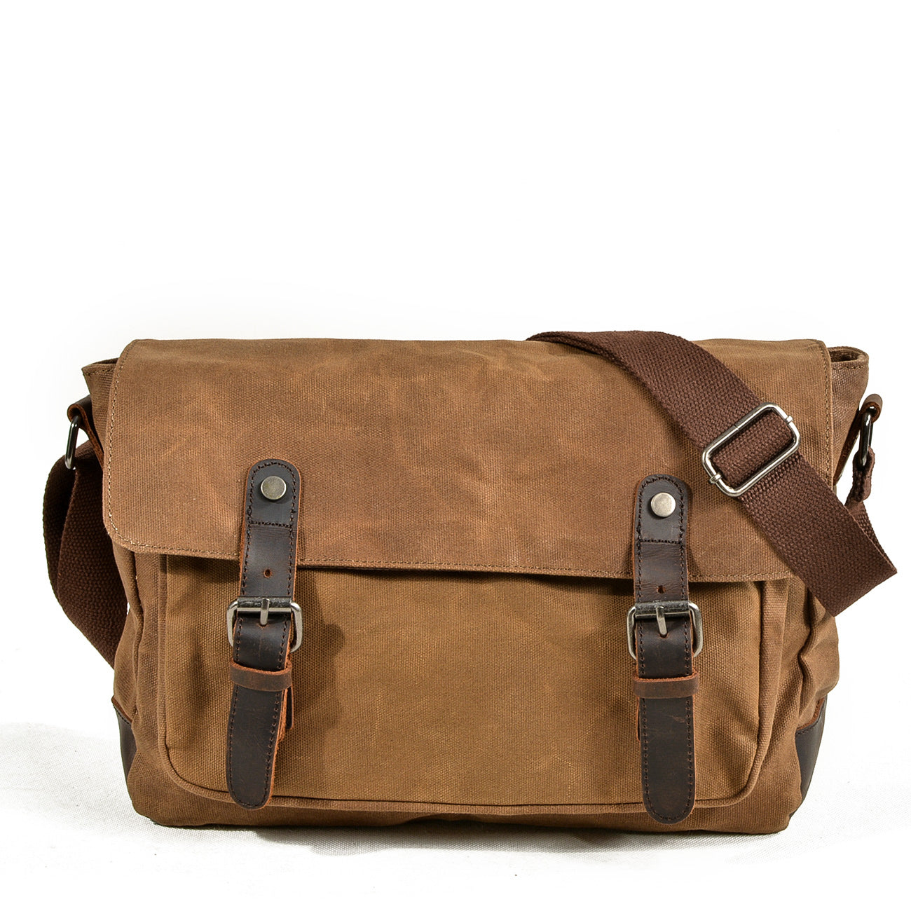 UrbanGear | Vintage Canvas Leren Heren Schoudertas - Grote Capaciteit