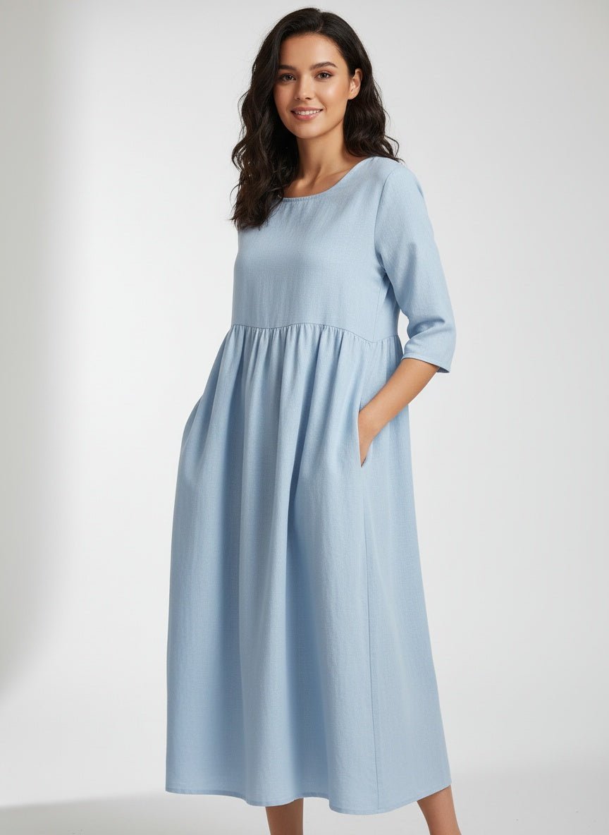 Felae | Flatterende midijurk voor dames – Elegante zomerse jurk met slanke pasvorm