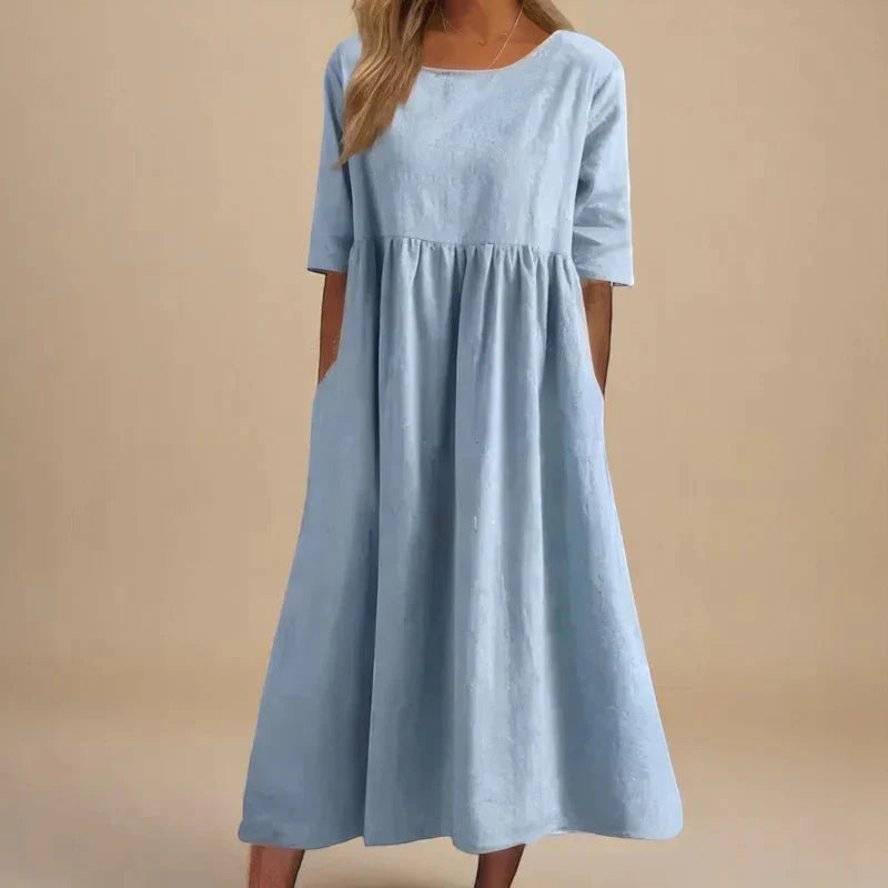 Felae | Flatterende midijurk voor dames – Elegante zomerse jurk met slanke pasvorm