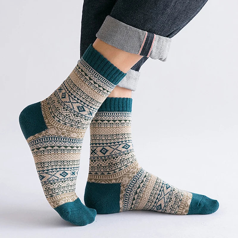ScandiSocks | Unisex wollen sokken – Premium warme Scandinavische patroon schapenwol wintersokken