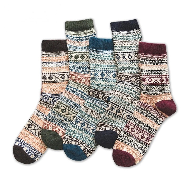 ScandiSocks | Unisex wollen sokken – Premium warme Scandinavische patroon schapenwol wintersokken
