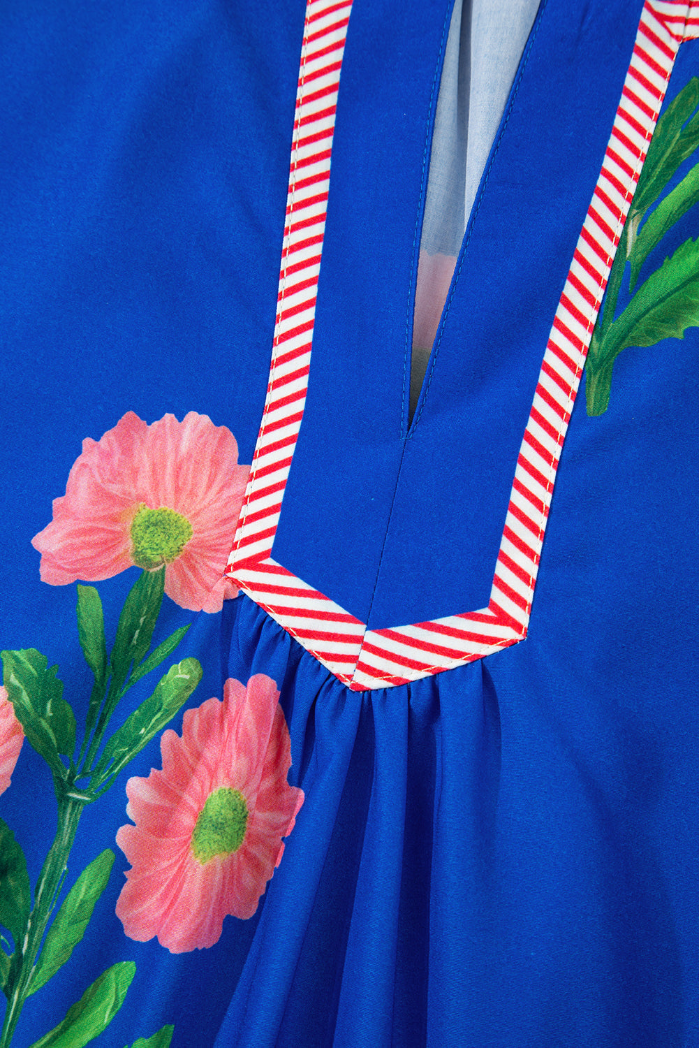 Junara | Zomerse boho-jurk met korte mouwen en split in de hals, casual vakantiekleding