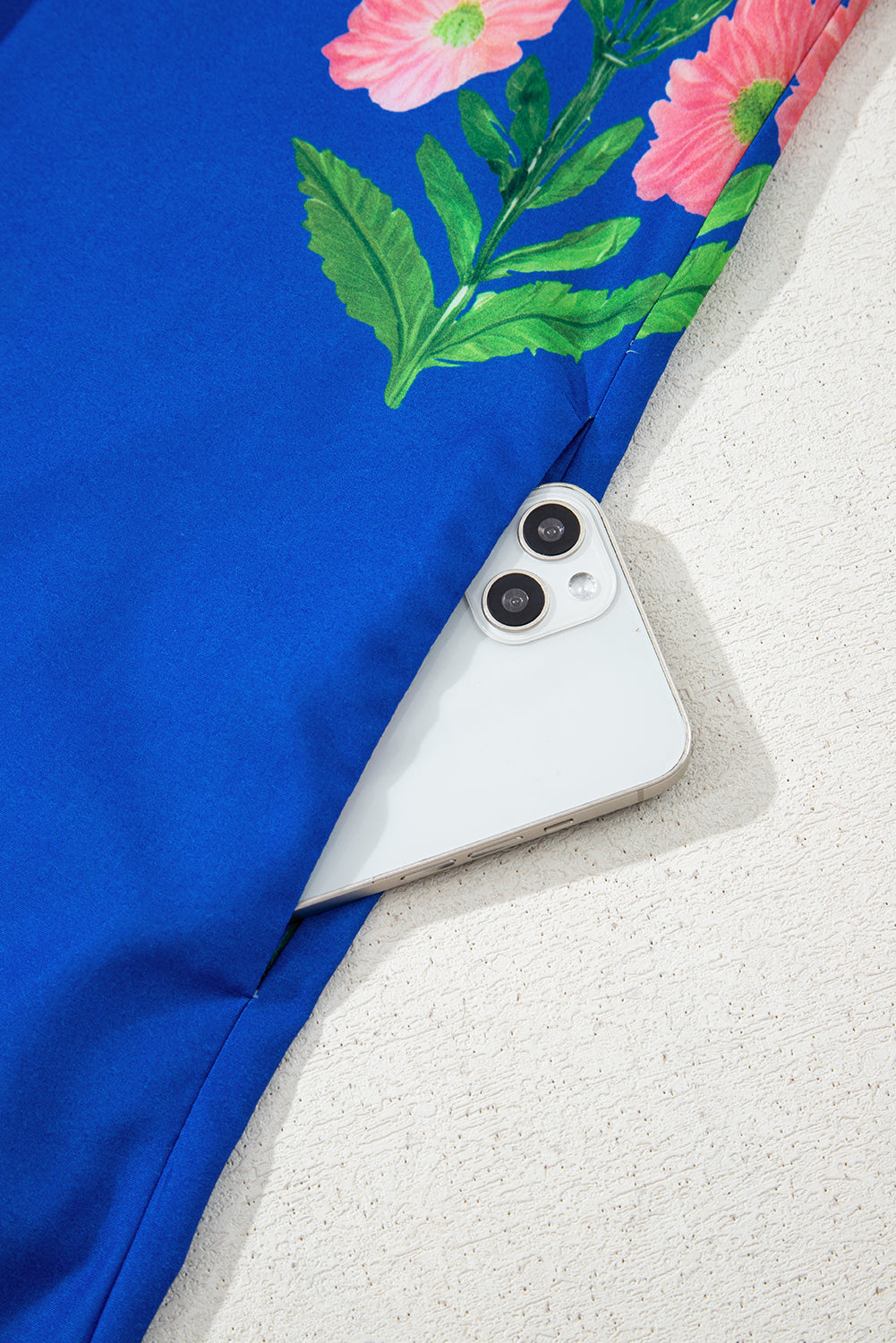 Junara | Zomerse boho-jurk met korte mouwen en split in de hals, casual vakantiekleding