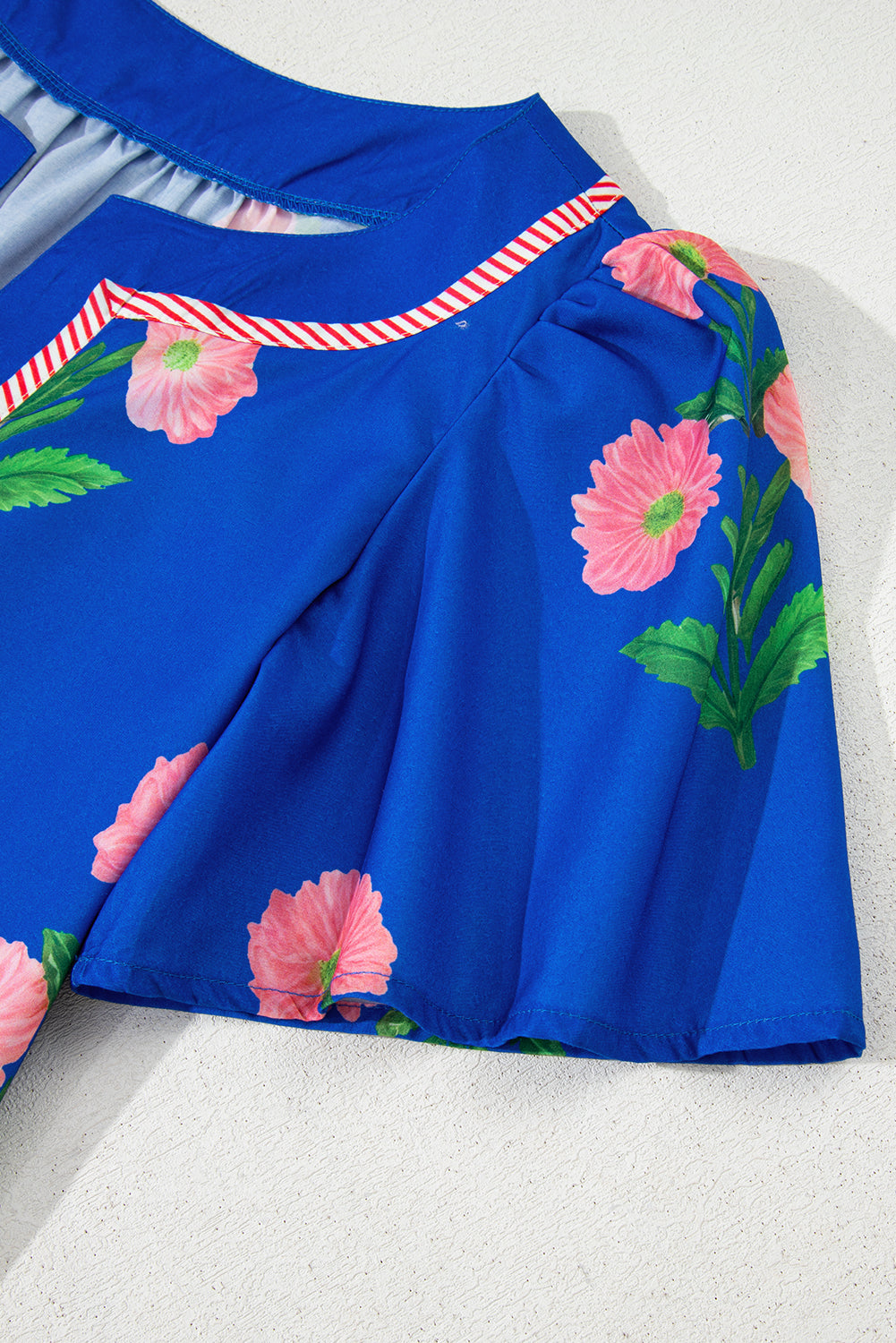 Junara | Zomerse boho-jurk met korte mouwen en split in de hals, casual vakantiekleding