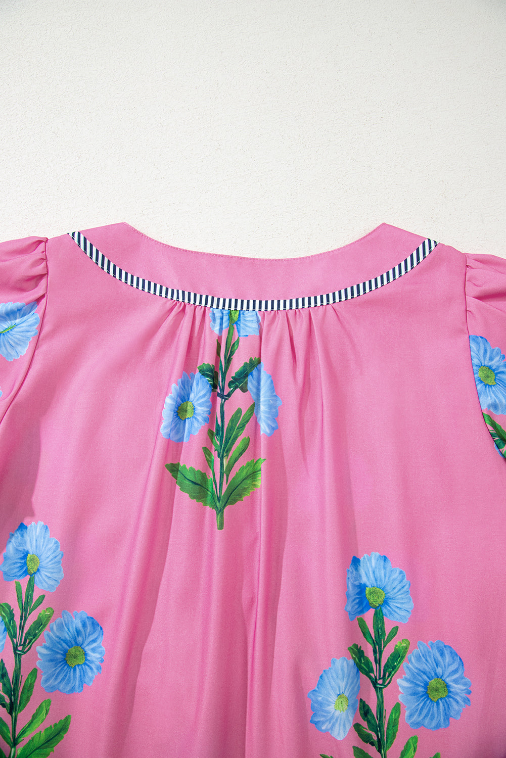 Junara | Zomerse boho-jurk met korte mouwen en split in de hals, casual vakantiekleding