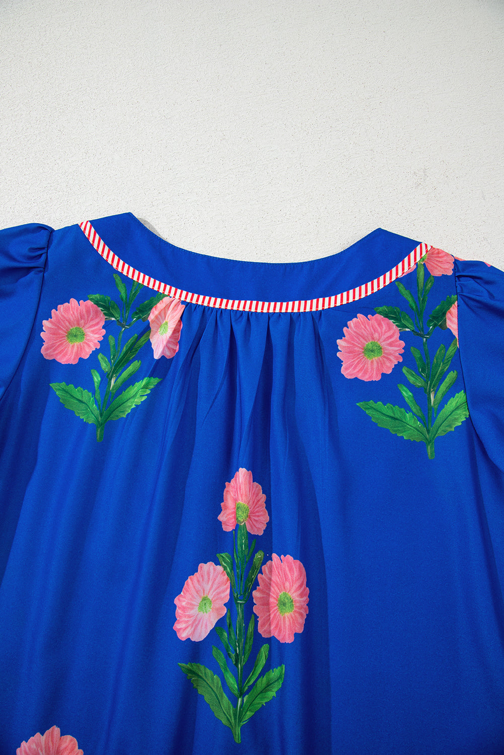 Junara | Zomerse boho-jurk met korte mouwen en split in de hals, casual vakantiekleding