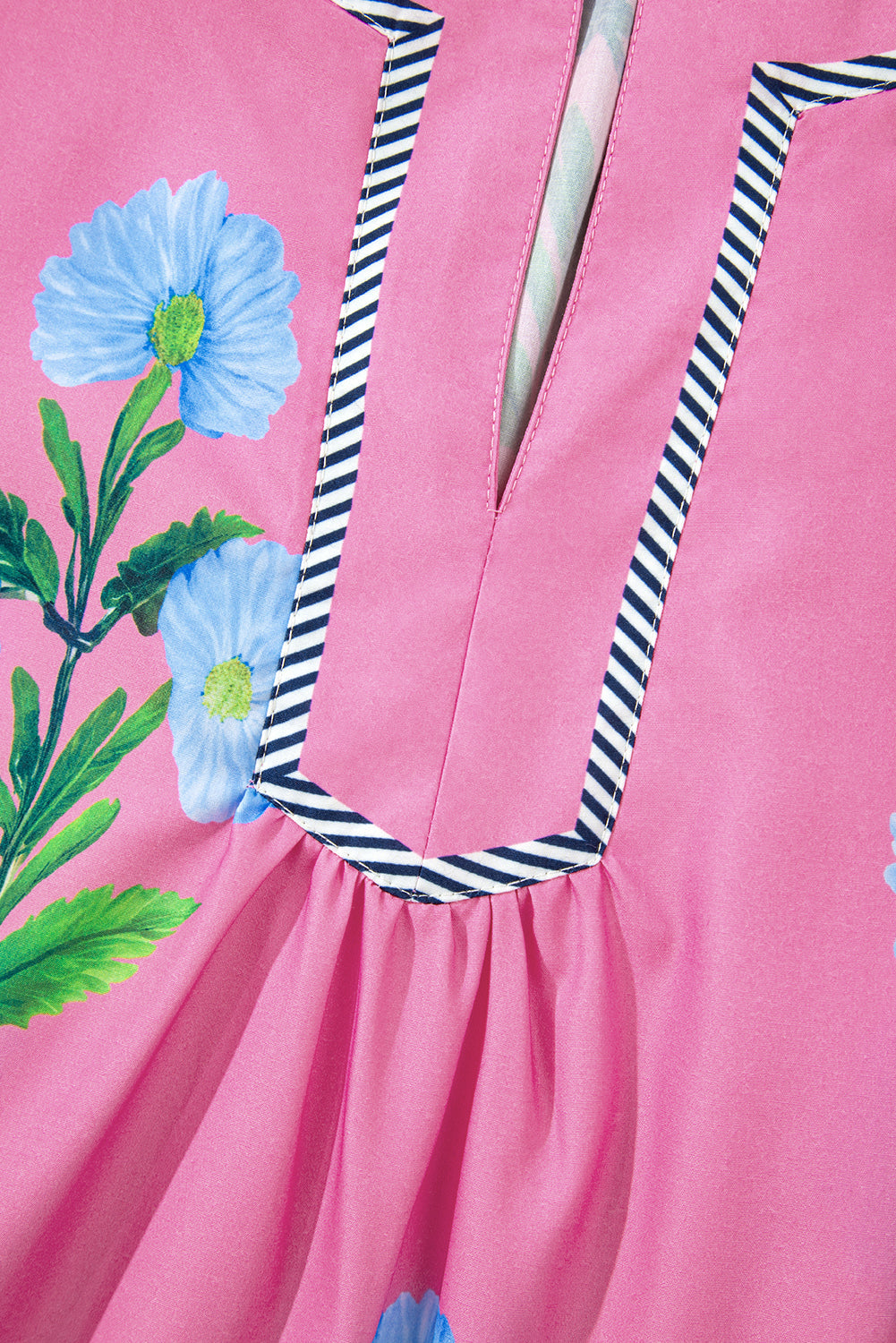 Junara | Zomerse boho-jurk met korte mouwen en split in de hals, casual vakantiekleding