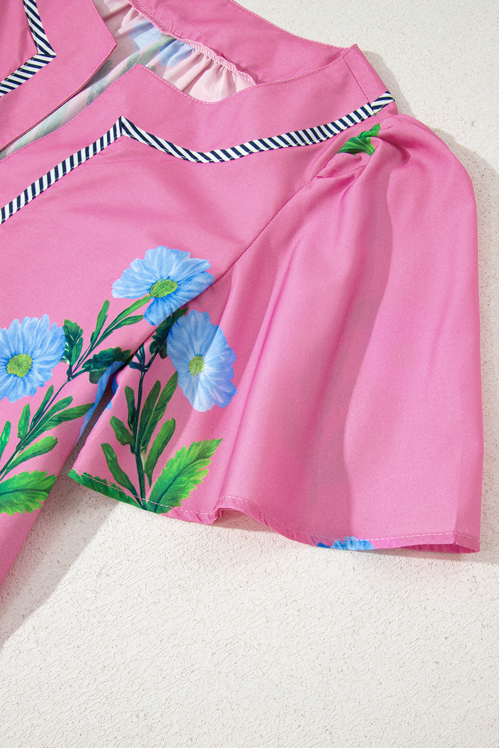 Junara | Zomerse boho-jurk met korte mouwen en split in de hals, casual vakantiekleding