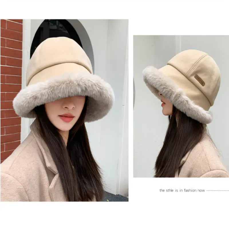 Serenna | Chapeau de pêcheur douillet pour femme avec doublure en fausse fourrure – Chaud et élégant pour l'hiver