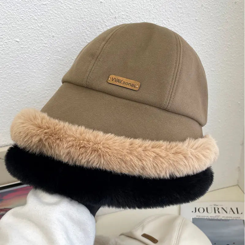 Serenna | Chapeau de pêcheur douillet pour femme avec doublure en fausse fourrure – Chaud et élégant pour l'hiver