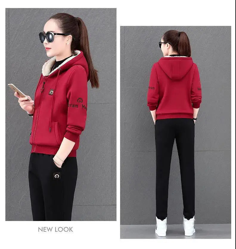 Lirina | 2-delige fleeceset voor dames – hoodie en broek, warme casual loungewear, winteroutfit