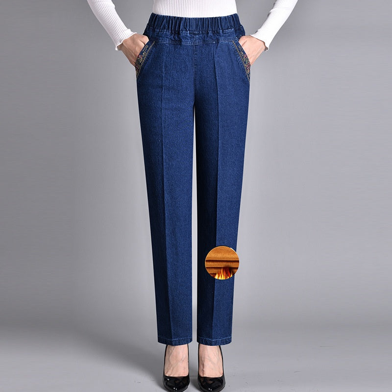 Orlyne | Dames EasyFit Denim Broek – Jeans met Elastische Taille en Zijzakken