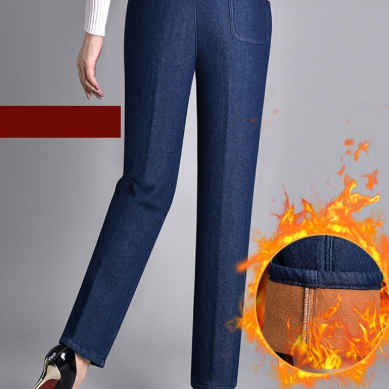 Orlyne | Dames EasyFit Denim Broek – Jeans met Elastische Taille en Zijzakken