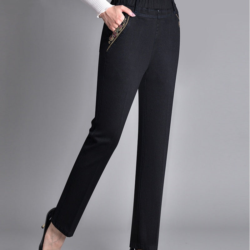 Orlyne | Dames EasyFit Denim Broek – Jeans met Elastische Taille en Zijzakken