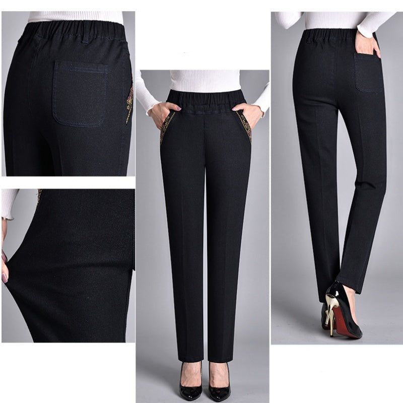 Orlyne | Dames EasyFit Denim Broek – Jeans met Elastische Taille en Zijzakken