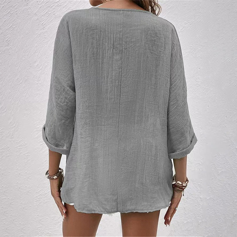 Renira | Stijlvol T-shirt met V-hals voor dames – casual, comfortabel en trendy