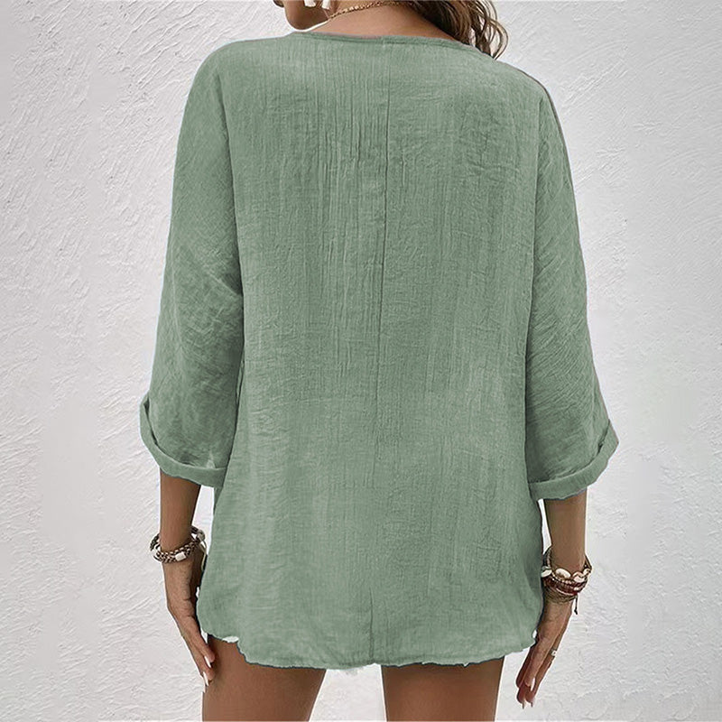 Renira | Stijlvol T-shirt met V-hals voor dames – casual, comfortabel en trendy