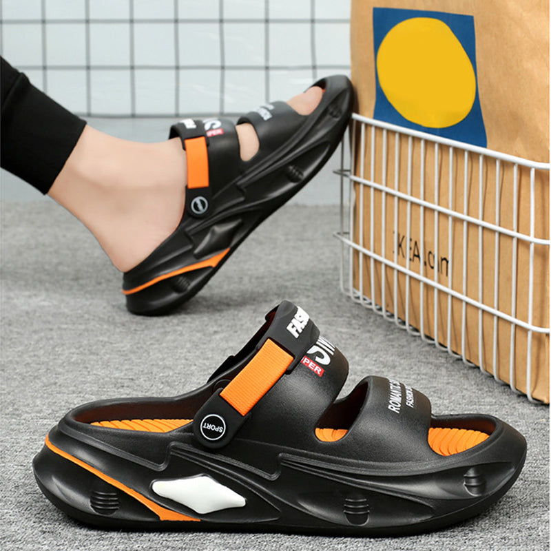Arvion | Kleurblok slippers voor heren – trendy streetstyle instapsandalen