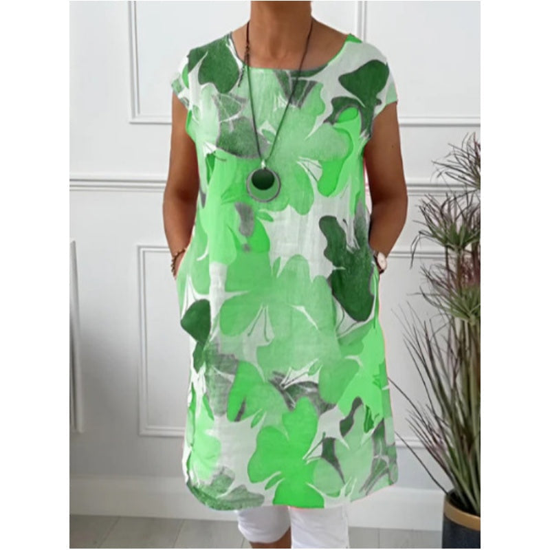 Arloria | Bloemen Mini Jurk voor Dames – Casual Zomerjurk met Korte Mouwen