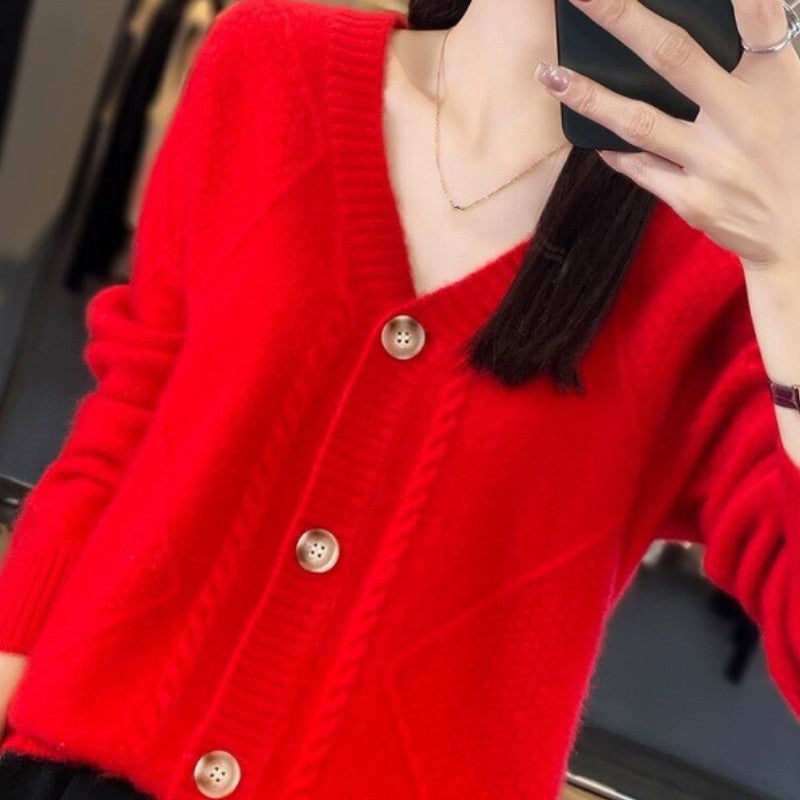 Béatrice | Cardigan confortable pour femme en imitation cachemire avec boutons – Pull oversize décontracté pour l'automne/hiver