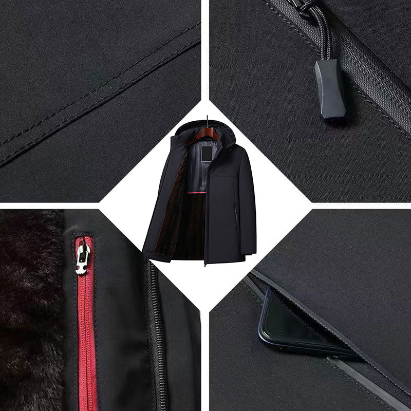 Denar | Thermische parka met capuchon voor heren – Dikke, winddichte, waterdichte winterjas