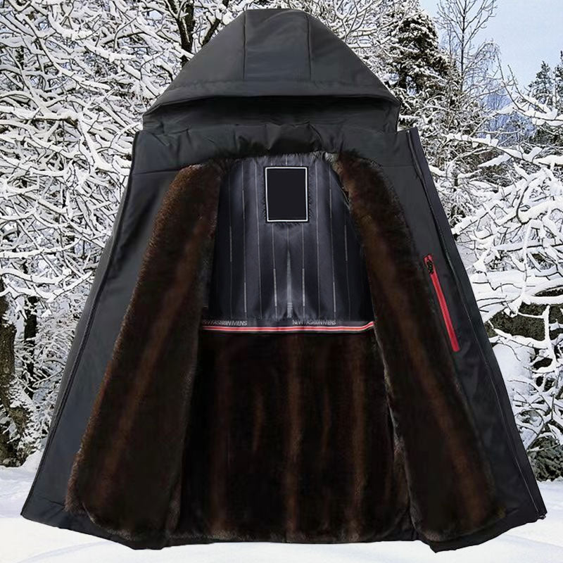 Denar | Herren-Thermoparka mit Kapuze – Dicke, winddichte und wasserdichte Winterjacke