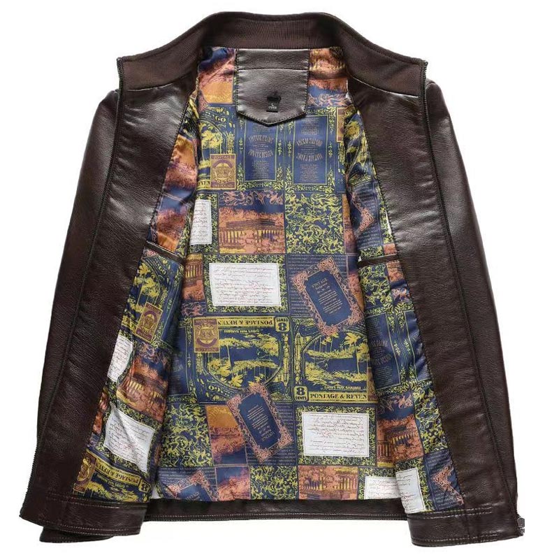 Abram | Leren herenjas met warme pluche voering – Thermische winterjas, stijlvolle casual bovenkleding