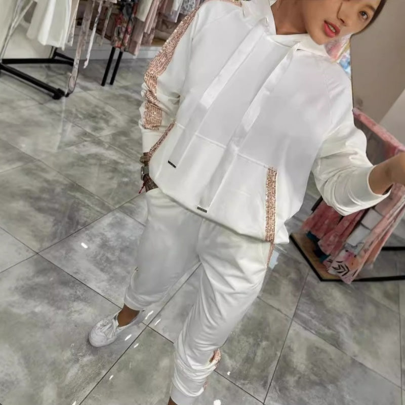 Norra | 2-delige set voor dames – Top met capuchon en trekkoord & slim fit broek voor casual en loungewear