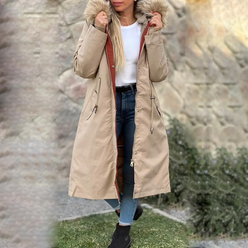 Evelora | Damen-Winterparka mit Kapuze und Pelzkragen – Lässige, warme und stylische Oberbekleidung