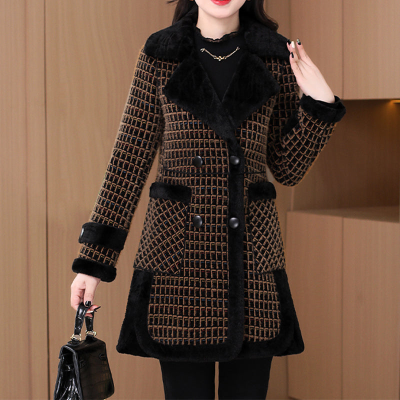 Nevia | Manteau d'hiver élégant et chaud avec poches et doublure douce – col en fausse fourrure, stylé et confortable