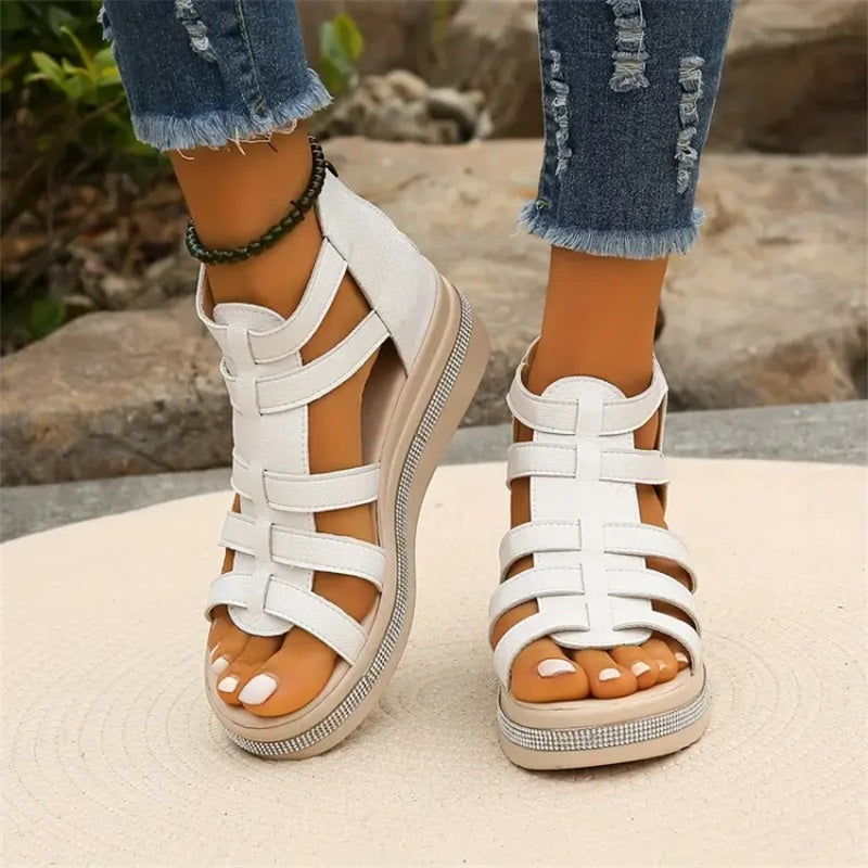 Valora | Chique sleehakken voor dames – Plateausandalen met kristallen accenten en zachte zool
