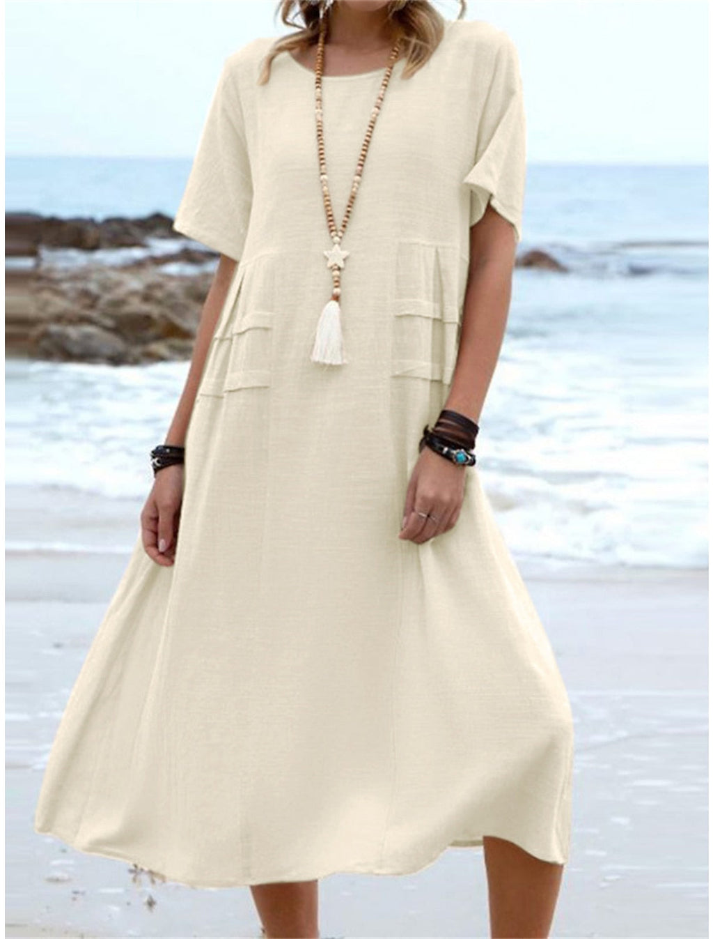 Suna | Zomerjurk voor dames – Elegante, luxe jurk met relaxte pasvorm