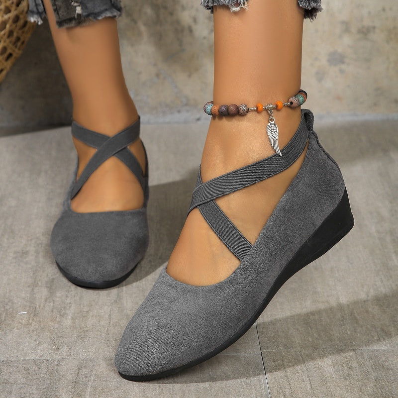 Averra | Ballerines plates pour femmes avec brides à la cheville - Élégantes, confortables et faciles à enfiler
