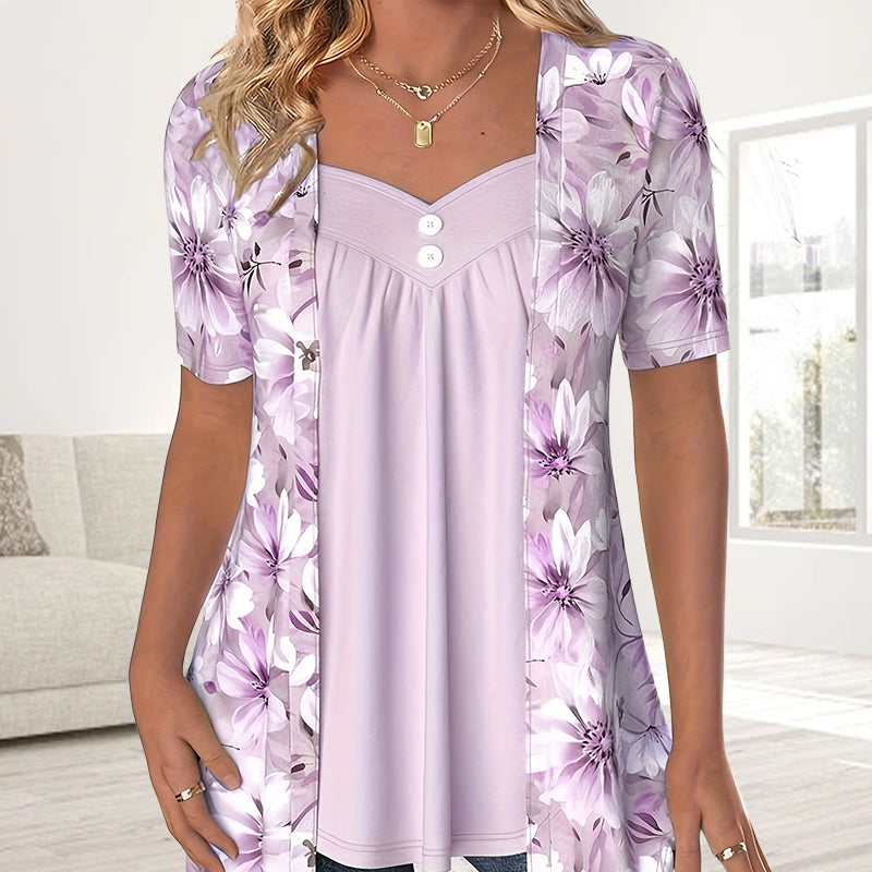 Ryvela | Casual damesblouse met bloemenprint – stijlvol, lichtgewicht en relaxte pasvorm