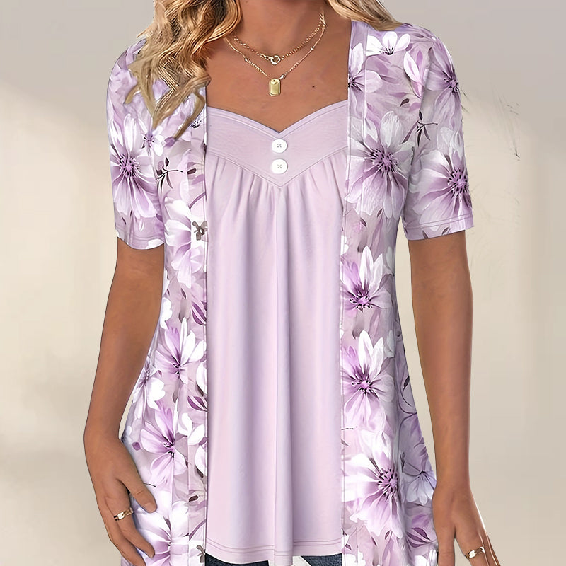 Ryvela | Casual damesblouse met bloemenprint – stijlvol, lichtgewicht en relaxte pasvorm