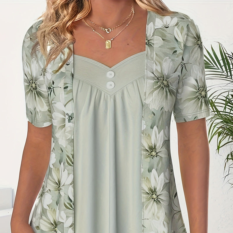 Ryvela | Casual damesblouse met bloemenprint – stijlvol, lichtgewicht en relaxte pasvorm