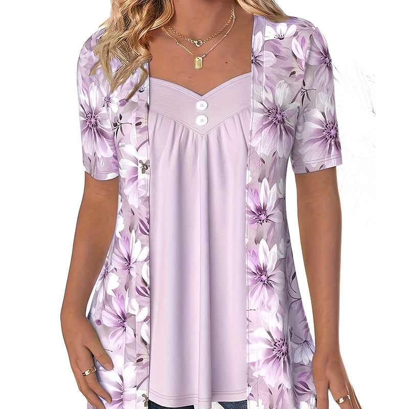 Ryvela | Casual damesblouse met bloemenprint – stijlvol, lichtgewicht en relaxte pasvorm