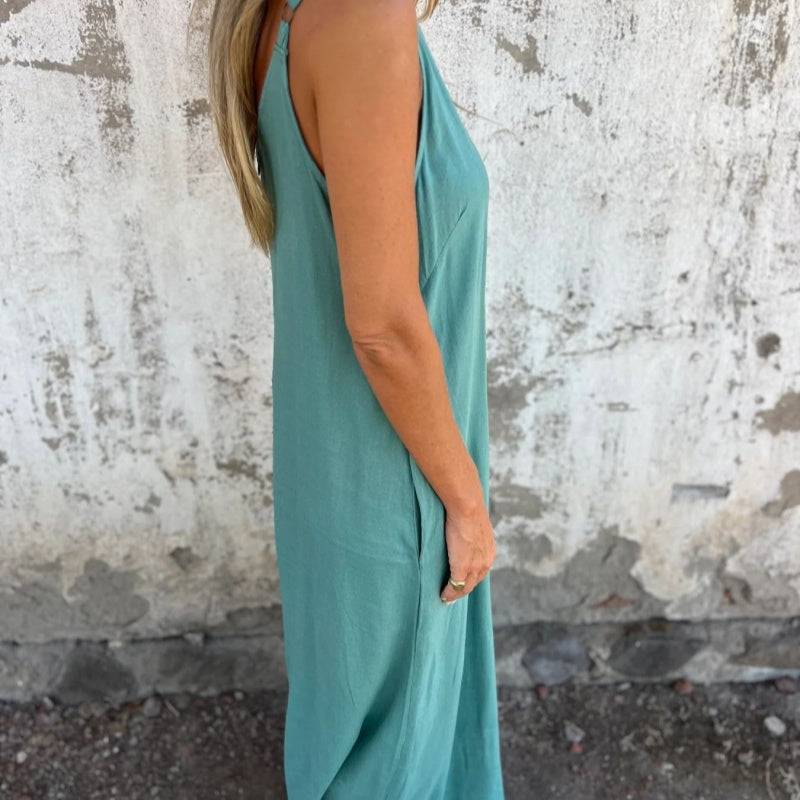Aurea | Mouwloze Wide-Leg Jumpsuit voor Dames – Losse Pasvorm, Lichtgewicht en Ademend