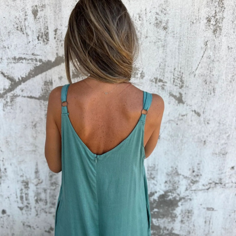 Aurea | Mouwloze Wide-Leg Jumpsuit voor Dames – Losse Pasvorm, Lichtgewicht en Ademend