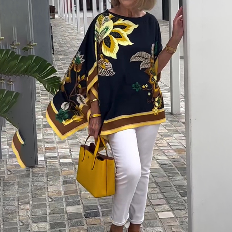 Elyssia | Tuniekblouse met abstracte print en losse pasvorm