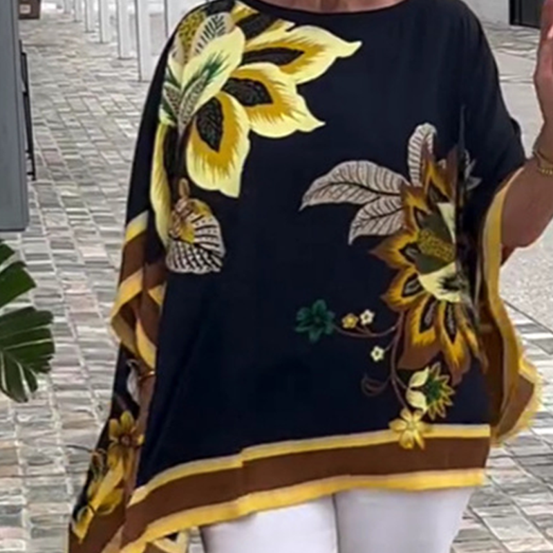 Elyssia | Tuniekblouse met abstracte print en losse pasvorm