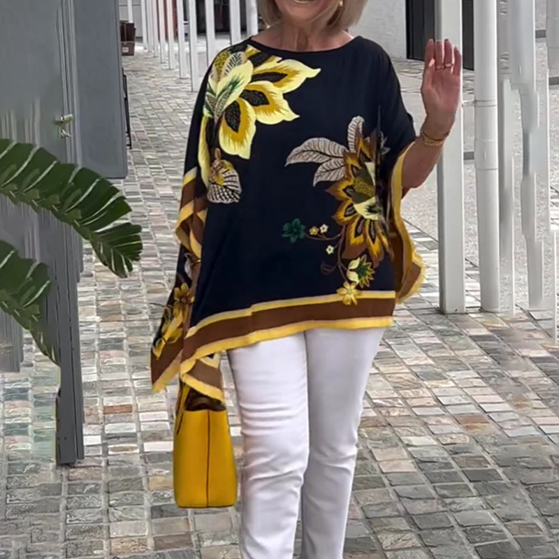 Elyssia | Tuniekblouse met abstracte print en losse pasvorm